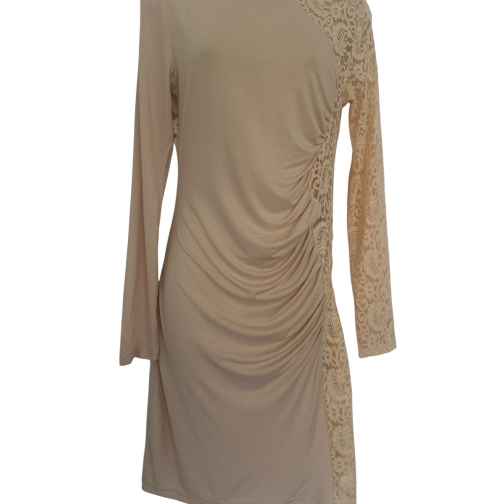 Shein Beige Long Sleeve Lace Dress Sz L| Nwt